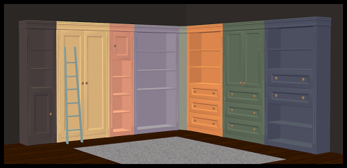 Nash Dressing Room Closet Units Repositoried and RecoloredI had an ask about these pieces by Nash em