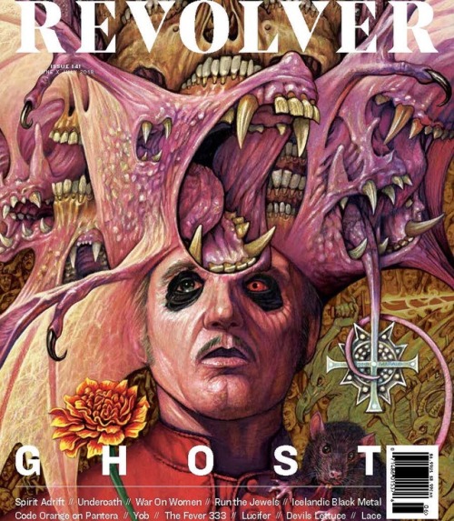 Proud to reveal the art I did for REVOLVER Magazine: the new issue revolves around Ghost and their n