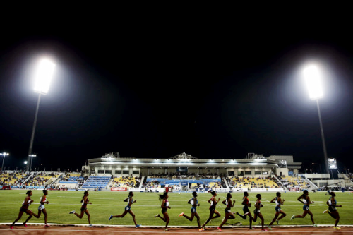 Women&rsquo;s 3000m at the Doha Diamond League 2014.