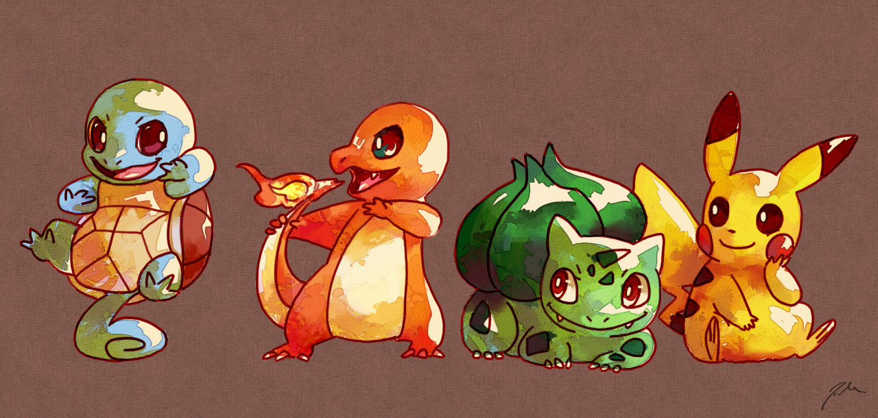 The basic pokemon - SQUIRTLE, BULBASOR, and CHARMANDER sorry for