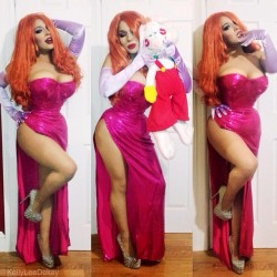 kellymckuntqueen:  Here’s my #Halloween #OOTD 🎃👻 if you know me then you know #WhoFramedRogerRabbit is my favorite movie! So here’s my #JessicaRabbit #costume complete with my own Honey Bunny #RogerRabbit 🐰💖 I fabricated everything! #Disney