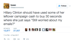 tlatia:  itsradishtime: Hillary Clinton used her “leftover campaign cash” to make sure her campaign staff had health insurance through the end of the year even after their jobs ended, because that’s who Hillary Clinton is. we fucked up so bad 