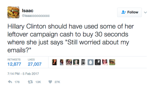 itsradishtime: Hillary Clinton used her “leftover campaign cash” to make sure her campai