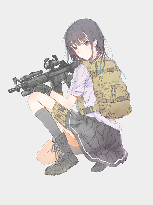 makotokikuchi:  銃少女ならべ | ふゆの※Permission was granted by the artist to upload their works. 