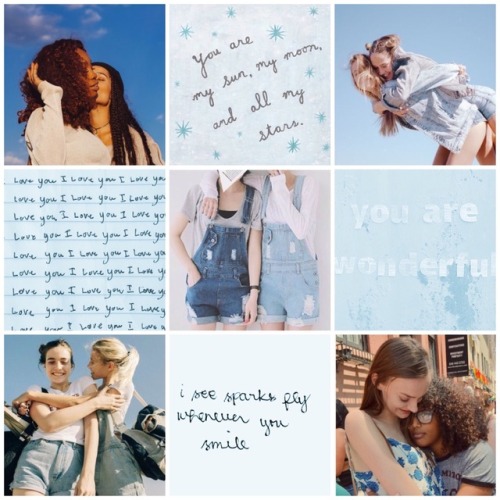 lgbt-mood:lesbian and pansexual (no flags) wlw couple board with baby blue for anon.~Mod Re