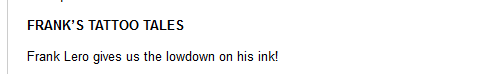 ieroxo:i am 300% interested in Frank Lero’s tattoo talesThis is actually the main reason I bought th