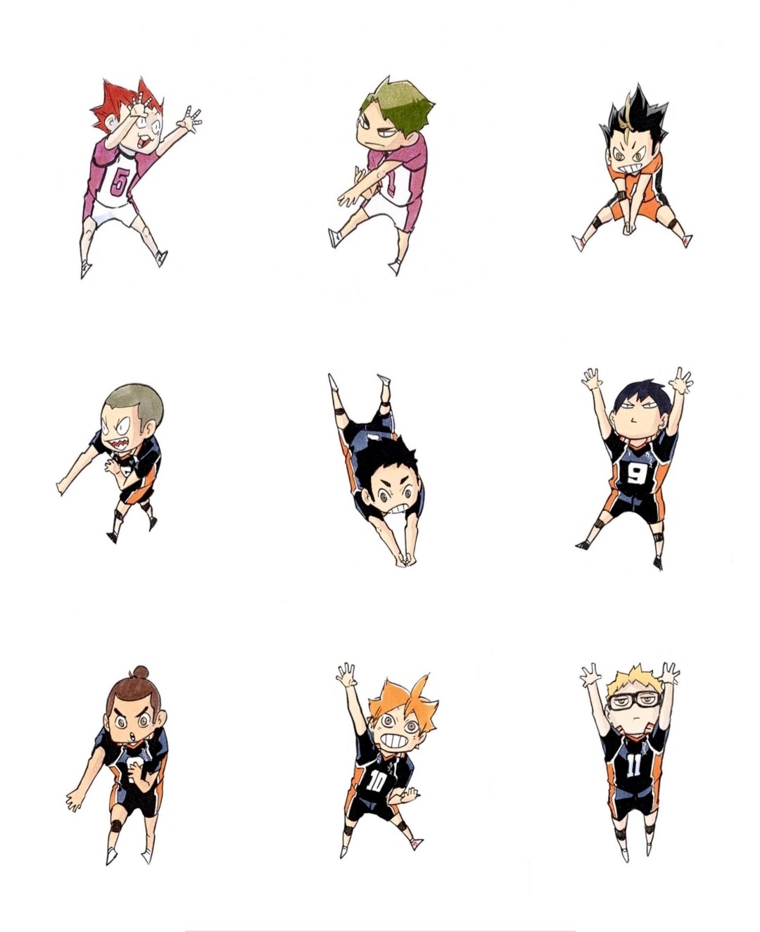 kuroosmainbitch:lol i srsly had a mental breakdown trying to find this official chibi art of Haikyuu for weeks. Can’t find the rest tho :( 