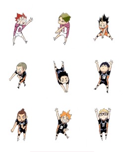 kuroosmainbitch:lol i srsly had a mental breakdown trying to find this official chibi art of Haikyuu for weeks. Can’t find the rest tho :( 