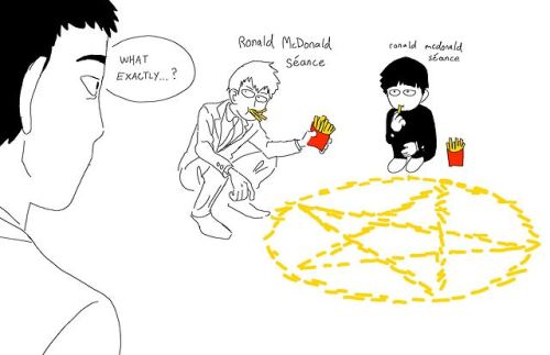 shittilydrawing: shittilydrawing: ronald mcdonald seance