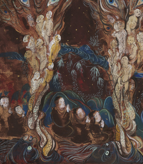 mingsonjia:  Fresco inspired by murals of Mogao Caves for an upcoming movie 鬼吹燈 by Zhang Yu  张渔 