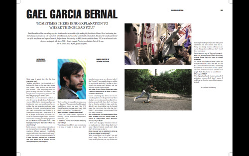 GAEL GARCIA BERNAL INTERVIEW PUBLISHED IN IDOL MAGAZINE ISSUE 5 (FEBRUARY 2013)