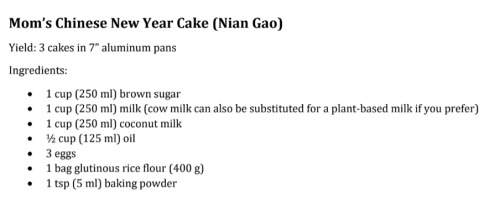 As Lunar New Year Approaches, I'd Like To Share My Mom's Chinese New Year Cake Recipe. It's Probably