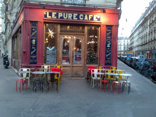 professionalwhining:  Le Pure Café, an old beautiful coffee shop in Paris (as seen in Before Sunset).