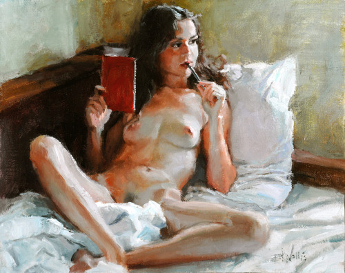 wilsonartsales:  Red Diary by Eric Wallis. 8x10in. oil on panel. 2014. Purchase info: Available