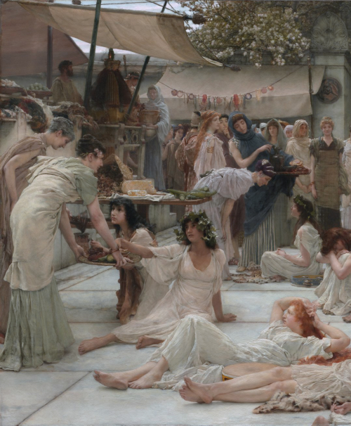 Sir Lawrence Alma Tadema [Dutch-British. 1836 - 1912]The Women of Amphissa. Detail. 1887