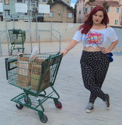 fattydeschanel:  My socks have reindeer on them. pant-leggings: Asos (x); shirt: school function, cut, tied; shoes: Converse; bag: thrifted    What a cutie