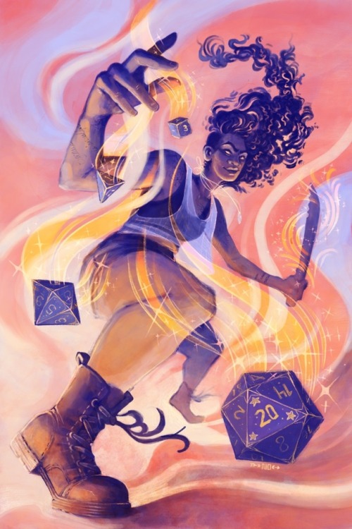 Story Idea: she uses luck magic and an enchanted machete to fight assholes and help out chill dragon
