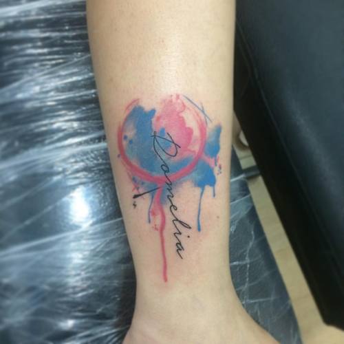 #Tattoo #tattoos #tatuaje #tatuajes #tatu #tatua #watercolor #acuarela #blue #azul #pink #rosado #pierna #leg #tobillo #letas #letra #lettering #letteringtattoo #venezuela #lara #barquisimeto
