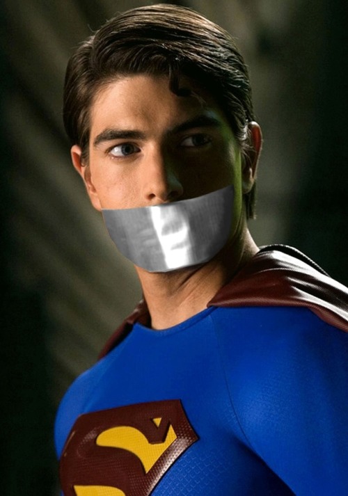 bulgephilia: Superman gagged (fan edit)Superman: Brandon Routhwww.deviantart.com/gaggedlads/