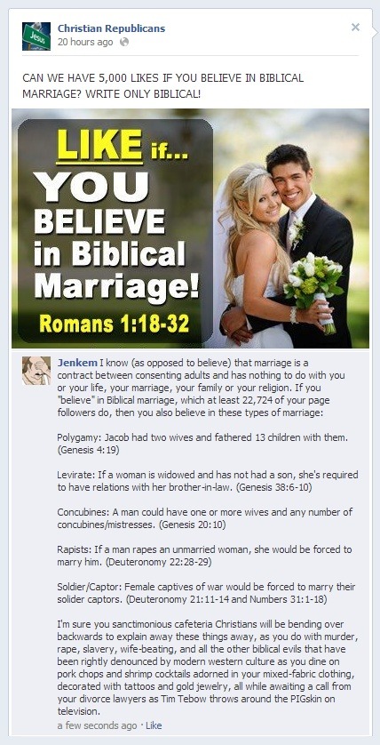 skepticalavenger:  Biblical Marriage 