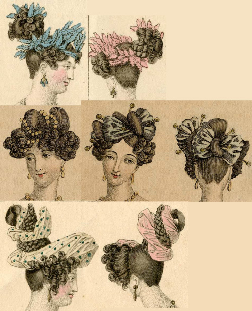 French/English hairstyles, 1824-1829 (Click to enlarge)
