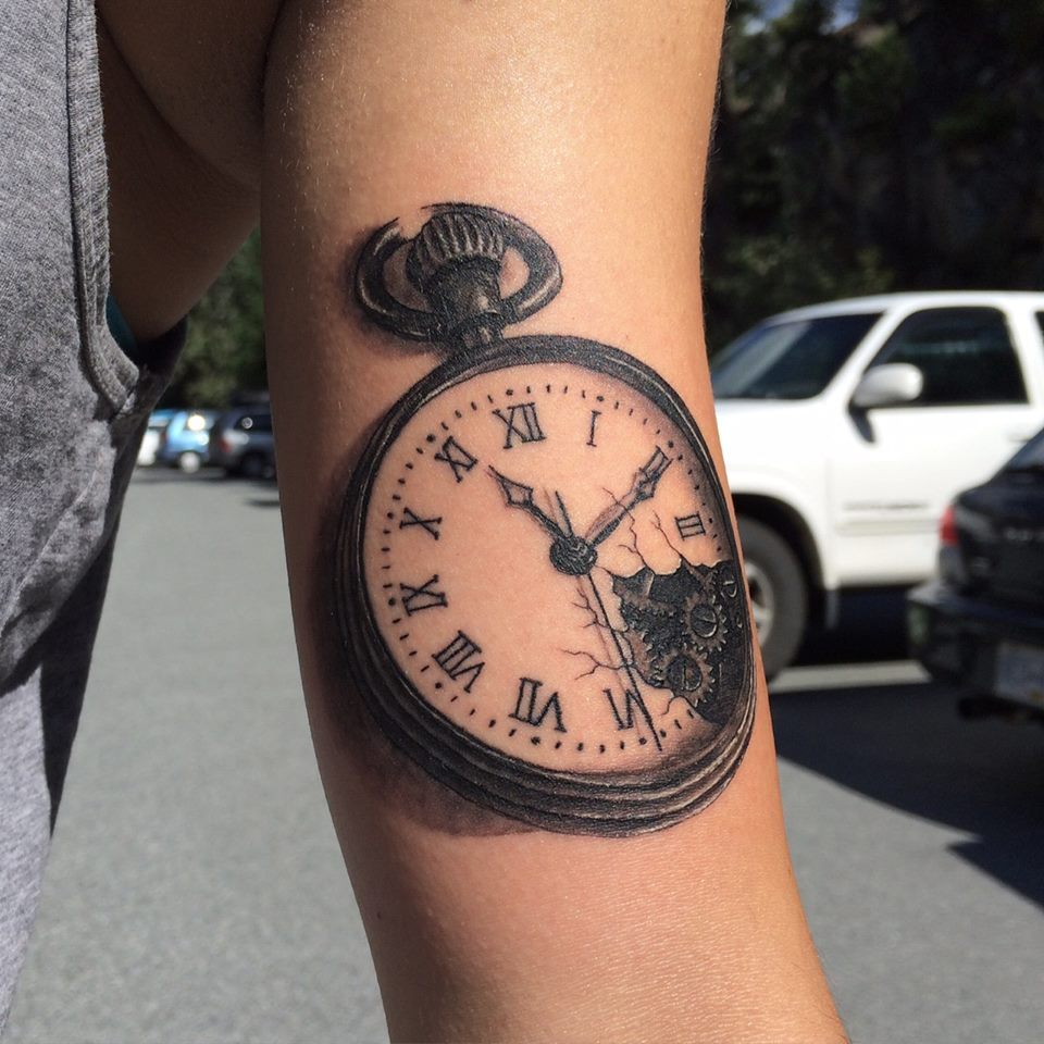 TATTOOS.ORG — Broken clock tattoo by the talented Tyler ATD at...