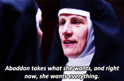 phoebewallersbridge:  favourite female villains: abaddon (supernatural) ‘And we