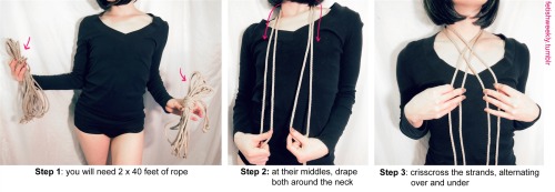 fetishweekly: Shibari Tutorial: Harlot Harness  ♥ Always practice cautious kink! Have your sheers 