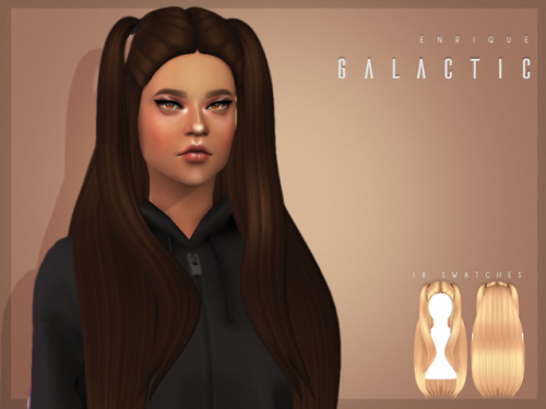[EnriqueS4] Galactic HairstyleNew Mesh Maxis MatchAll LodsBase Game CompatibleWork with hatsInclude 