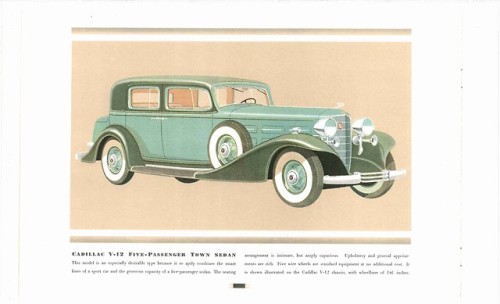 1933 Cadillac illustrations from a sales brochure