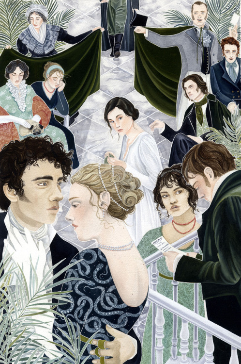 angelahadrill:Paintings made for a competition to illustrate “Mansfield Park” by Jane Austen.