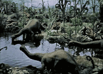gameraboy:The Primeval World diorama on the Disneyland Railroad. More vintage Disney.