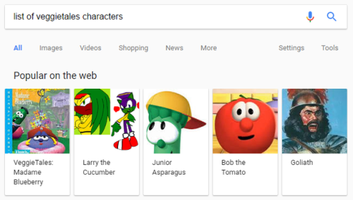 crowtrobot:thank you for this comprehensive list of veggietales characters