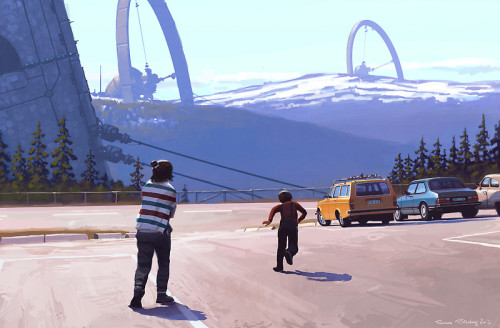 ahhmmmburr:  azertip:  Simon Stålenhag  If you get the chance, go to his website and play his game Ripple Dot Zero 