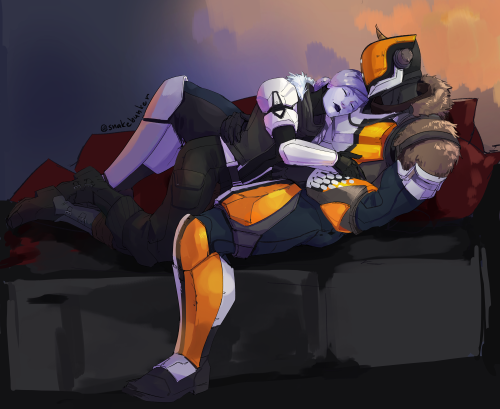 Commission for @shaxxsghost of their hunter and Shaxx!Commission info