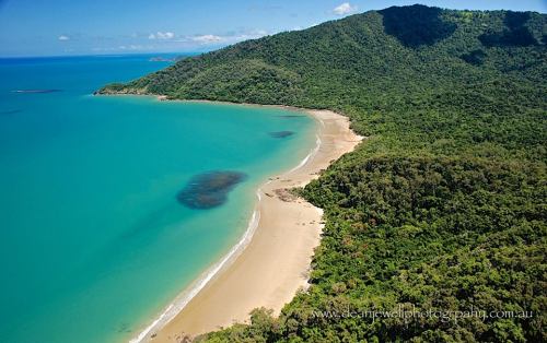 oceaniatropics:  Cow Bay with it’s fringing reefs and Snapper Island in the distance, Queensland, Au