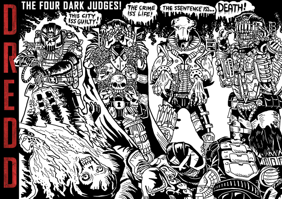 2000adonline:  Four Dark Judges - Dredd Movie-Style! - Jarol TilapLoving these Dark