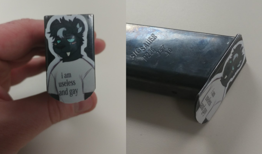 toddnet: toddnet:  i’m losing my absolute mind over someone seeing a cop with my fucking art on his gun.  there’s a gun out there with my fursona’s face on it   oh i wish. turns out the cop follows me on twitter, and he saw the post going around