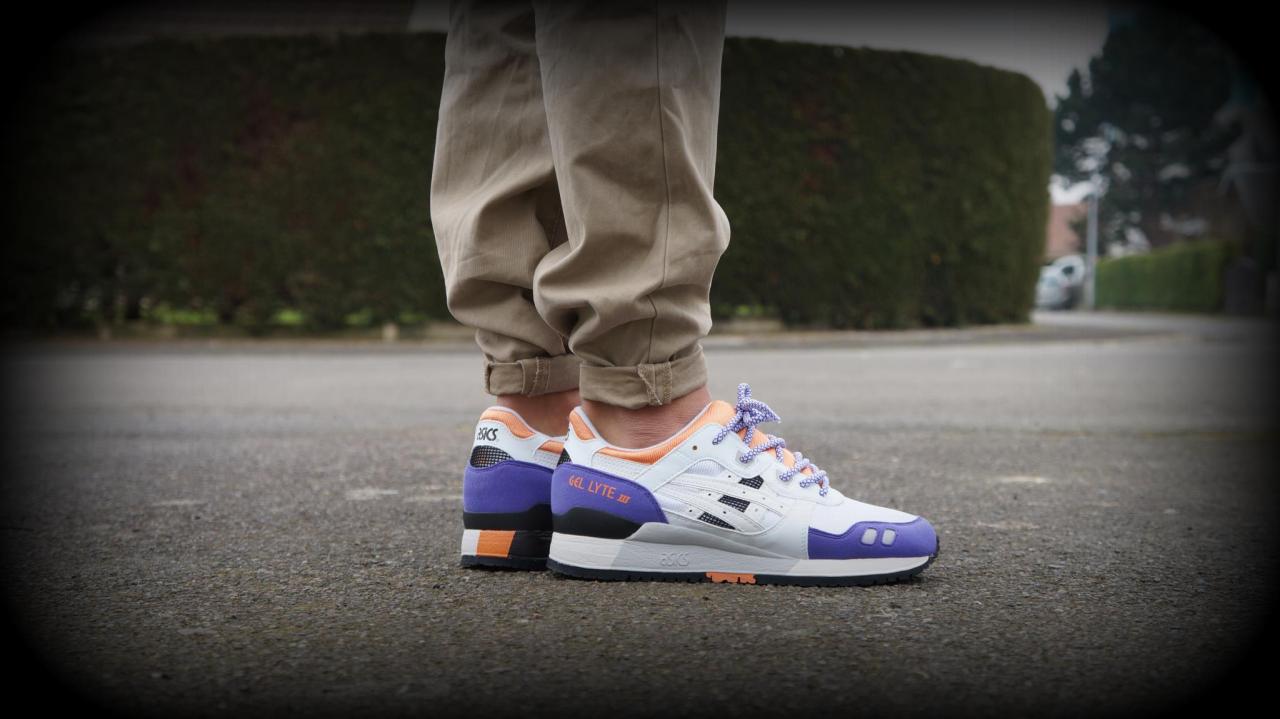 asics gel lyte iii purple orange