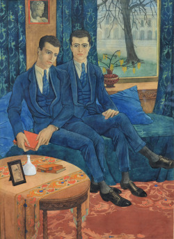 100artistsbook:   Karel Bruckmann (Dutch, 1903-1980), Les Frères Bruckman, 1923. Watercolour. More male art at www.theartofman.net 