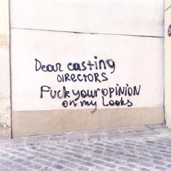 lulasnynne:  messgala:  Graffiti outside the Balenciaga show. 