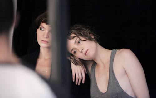 Some behind-the-scenes shots of Evelyne Brochu and Anaïs Barbeau-Lavalette (Inch'Allah) for the Plan