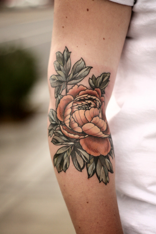 Peony for Julia by Alice Kendall on a very swollen fore-elbow!