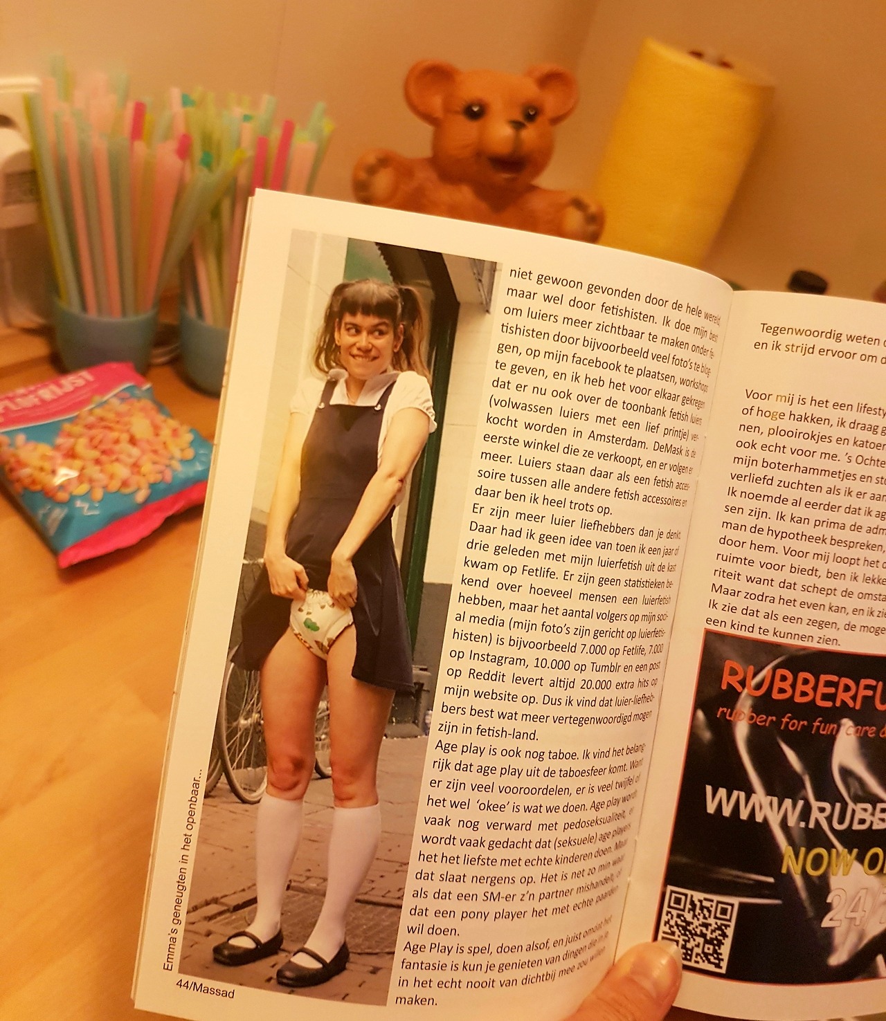   Age play and diapers in Massad fetish magazineHey you guys, did you see I’m in