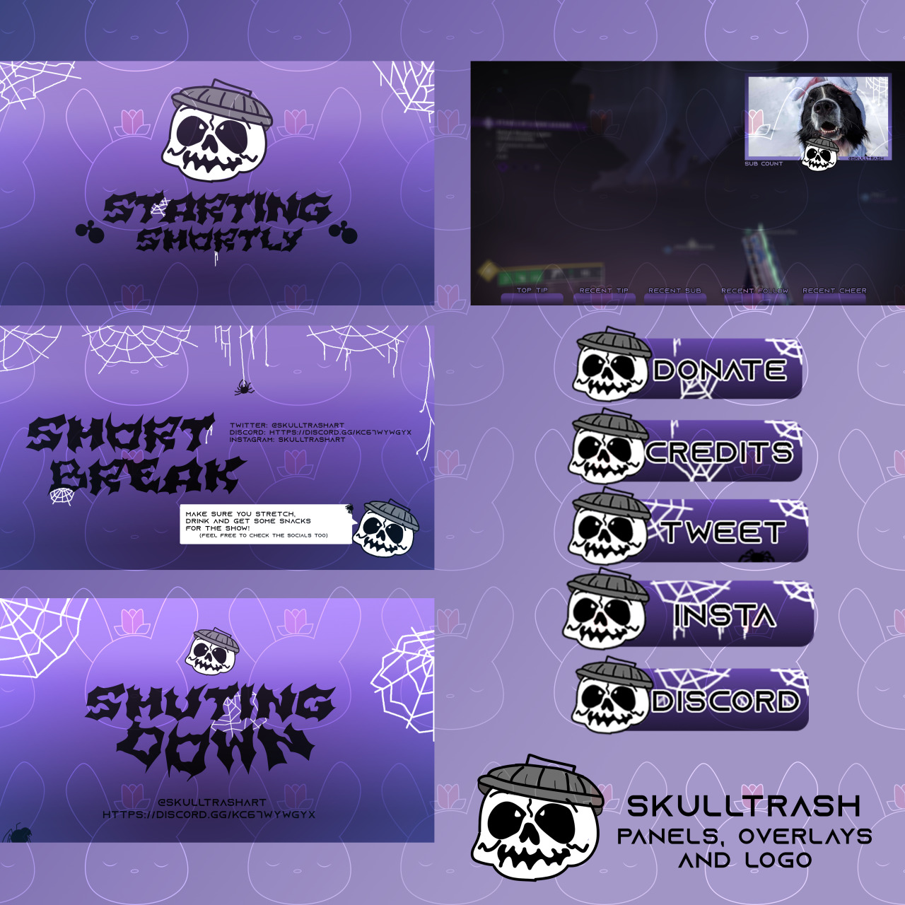Destiny Purple Profile Panels for Twitch,  or Discord