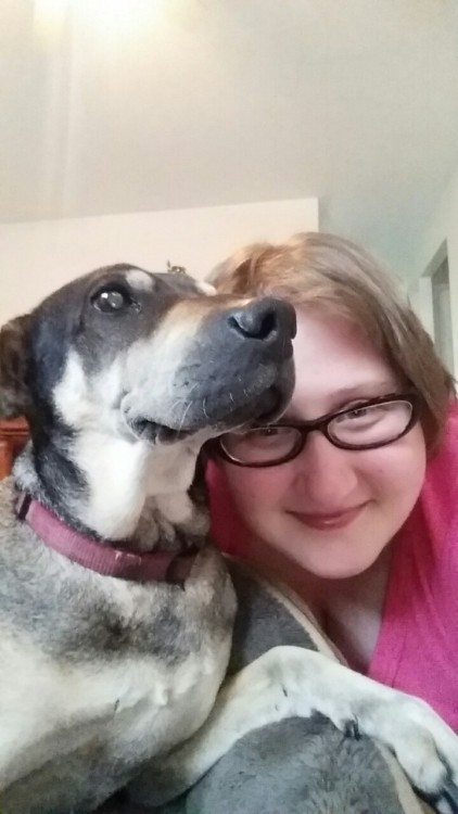 Selfie with my dog.