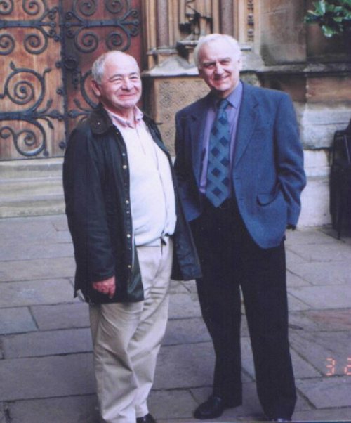 murderorriblemurder:Colin Dexter with his characters. Sorry, don’t know the meme source - who ever m