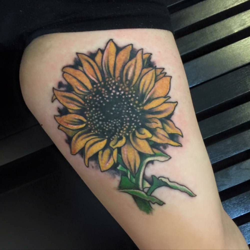 Little Tattoos Sun Flower Tattoo On The Left Inner Arm Tattoo