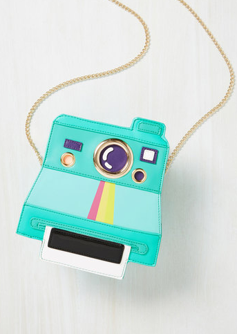 thelosersshoppingguide: Teal Polaroid Novelty Purse