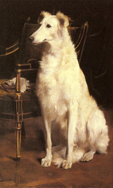 oldpaintings: A Borzoi by a Chair by St George Hare (Irish, 1857–1933)